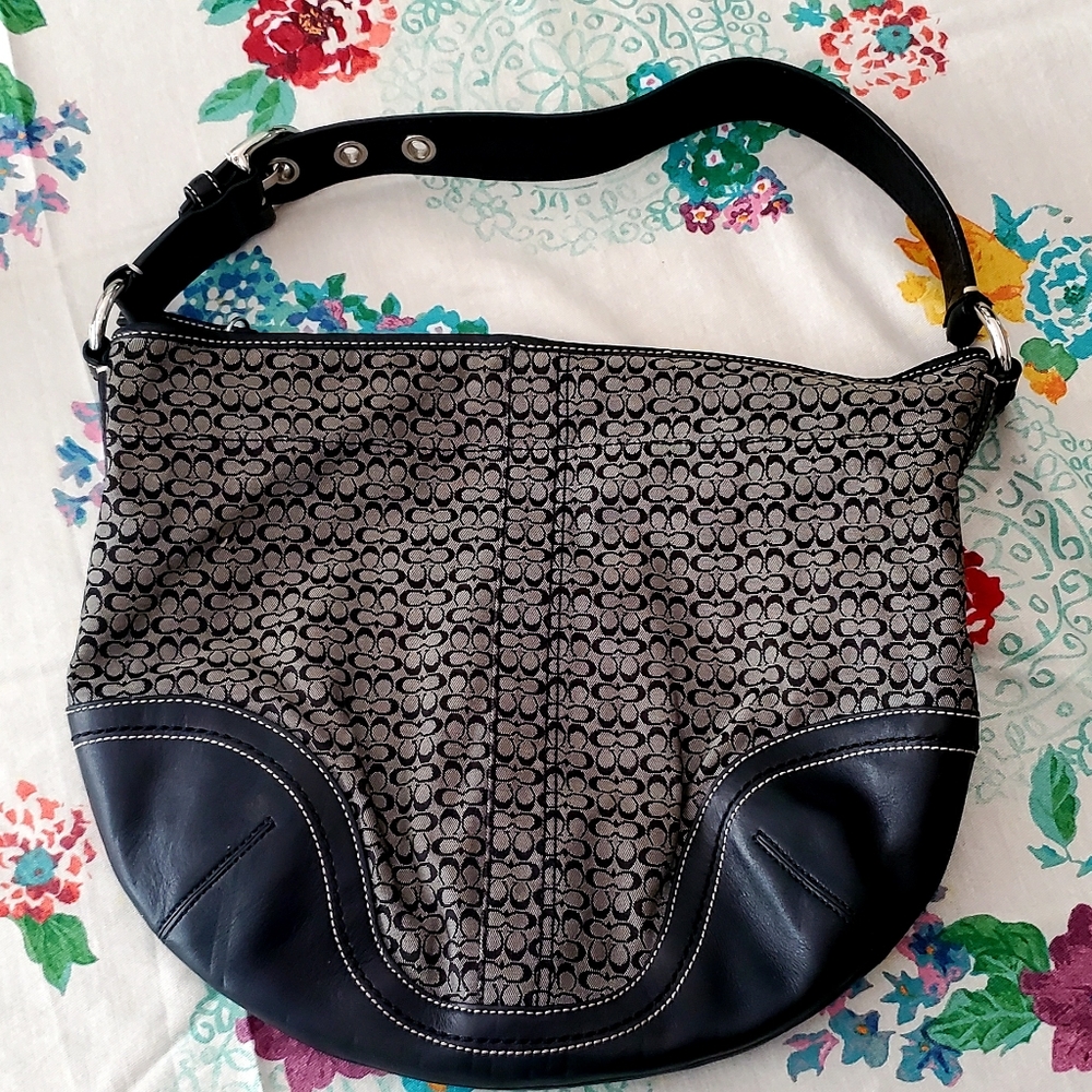 Coach leather trimmed purse